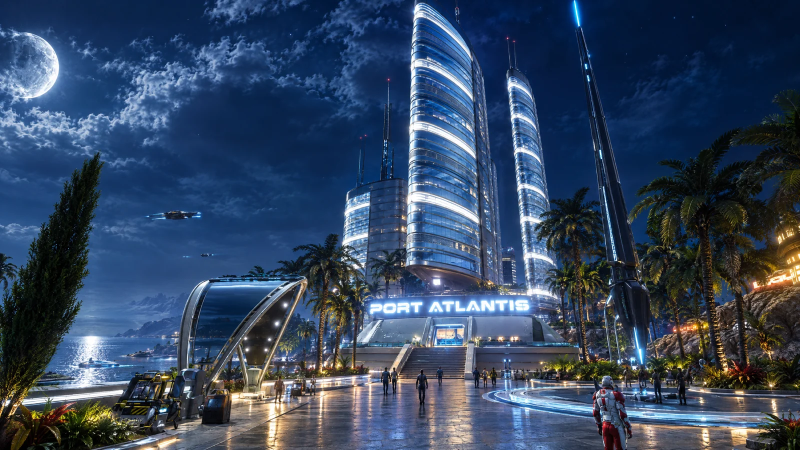 Cinematic destination artwork of Port Atlantis City