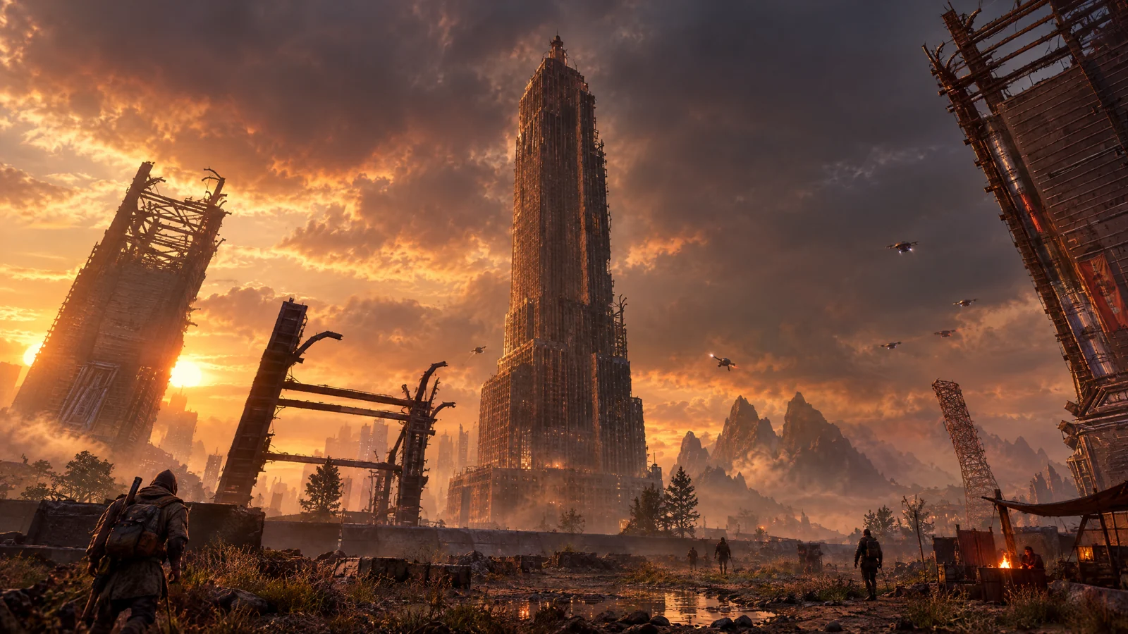 Cinematic destination artwork of Zomhattan City